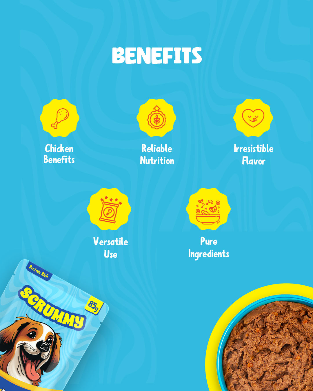Scrummy Chicken & Egg Dog Wet FOOD 85 g X 3 Combo