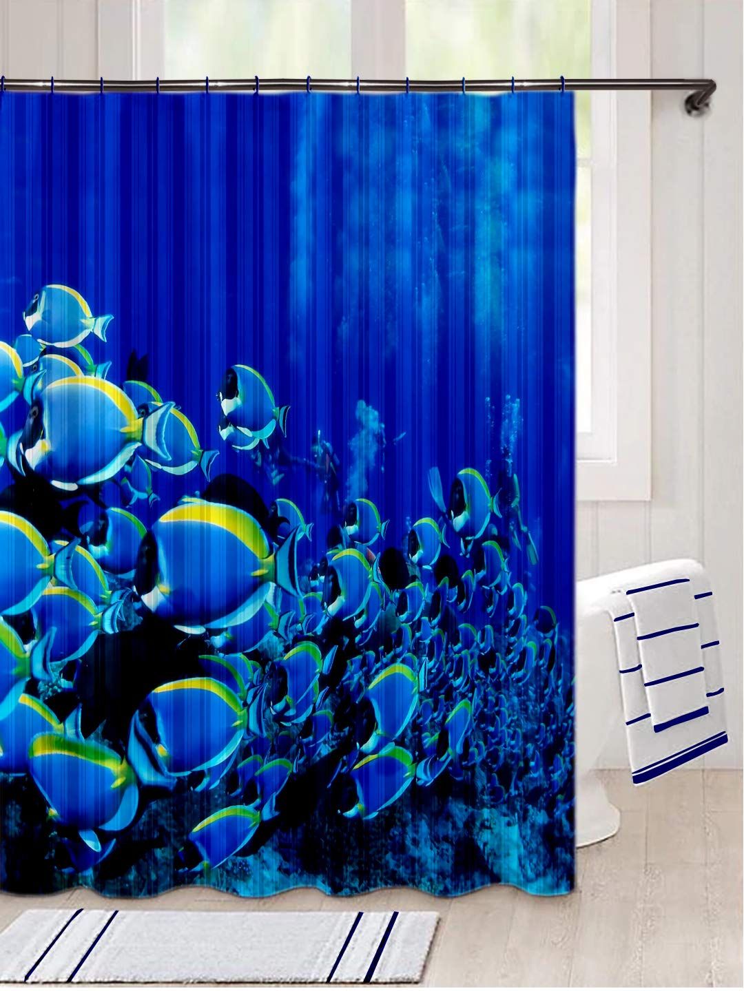 Lushomes Shower Curtain - Coral | Printed | 12 Eyelets | No Hooks | 6 x 6.5 ft