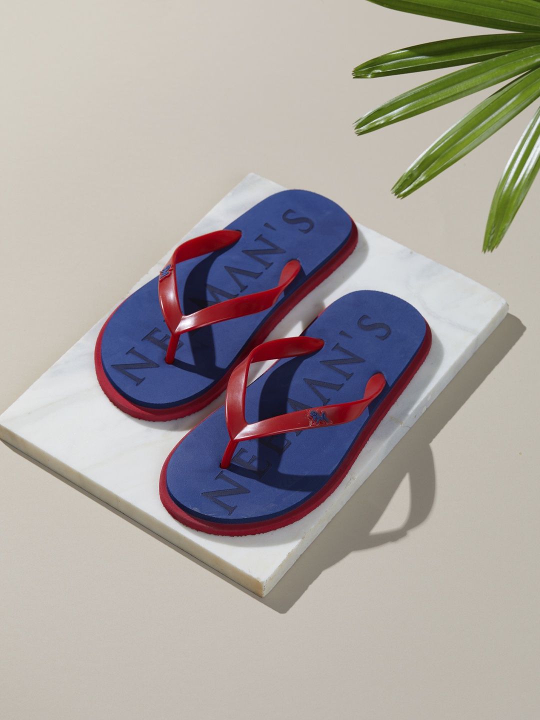 Neemans Unisex Eco Classic Slippers | Blue with Red - UK 8