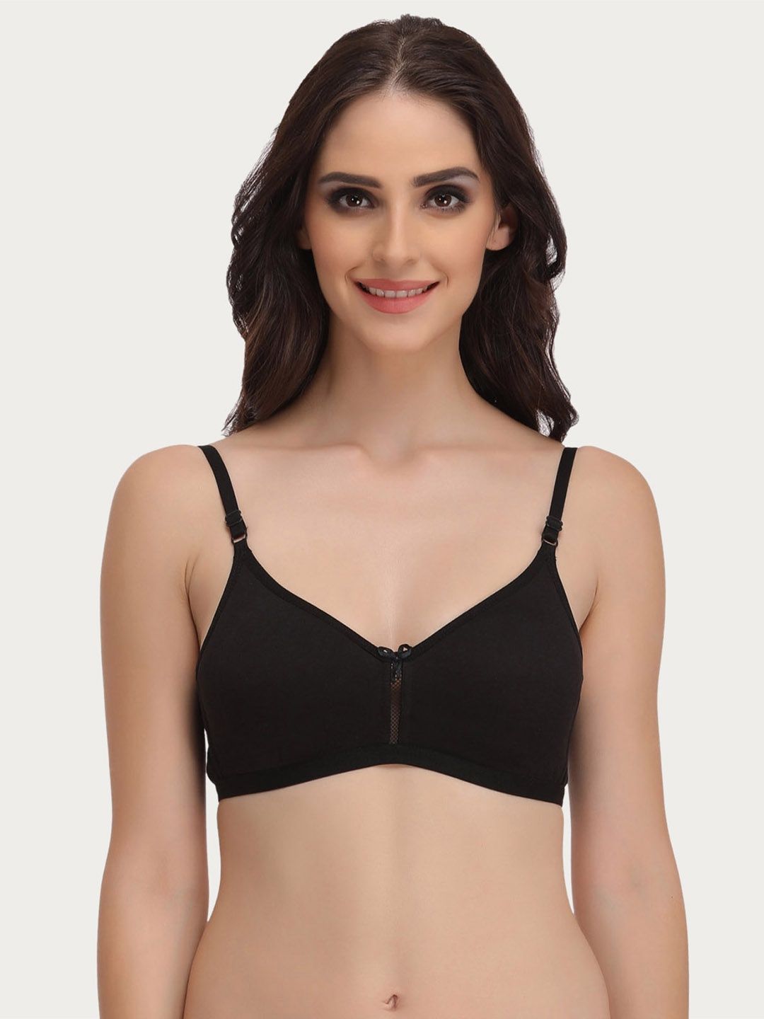 Clovia Women Non-Padded Non-Wired Full Coverage Bra - Cotton | Red and Black | 36C