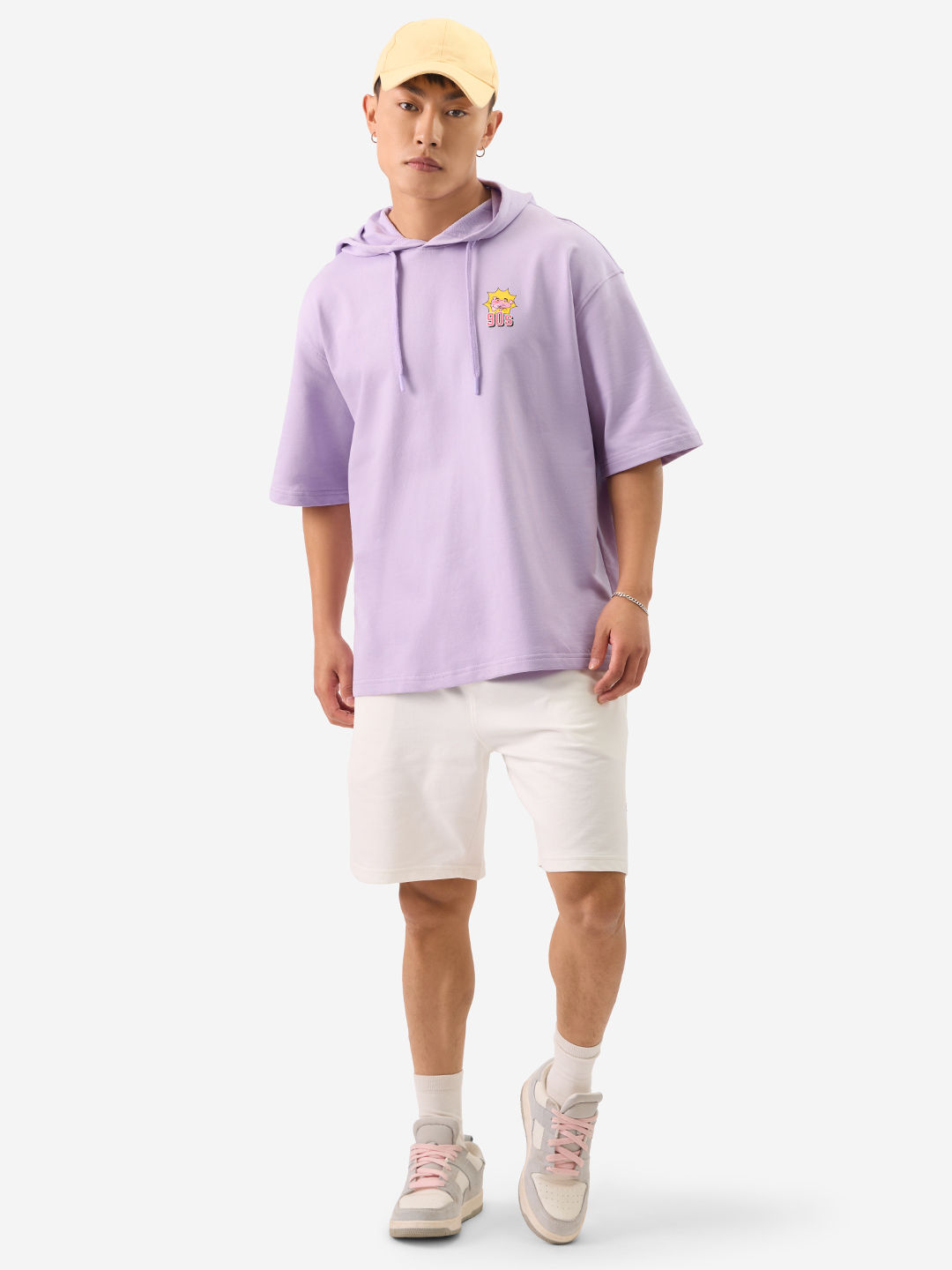 The Souled Store Men's Oversized Pink Panther- Nostalgic Hooded T-shirts | Purple | L