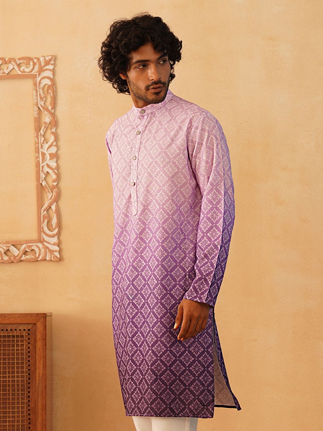 Jompers Men's Kurta | Ko 5074 | Purple - XL