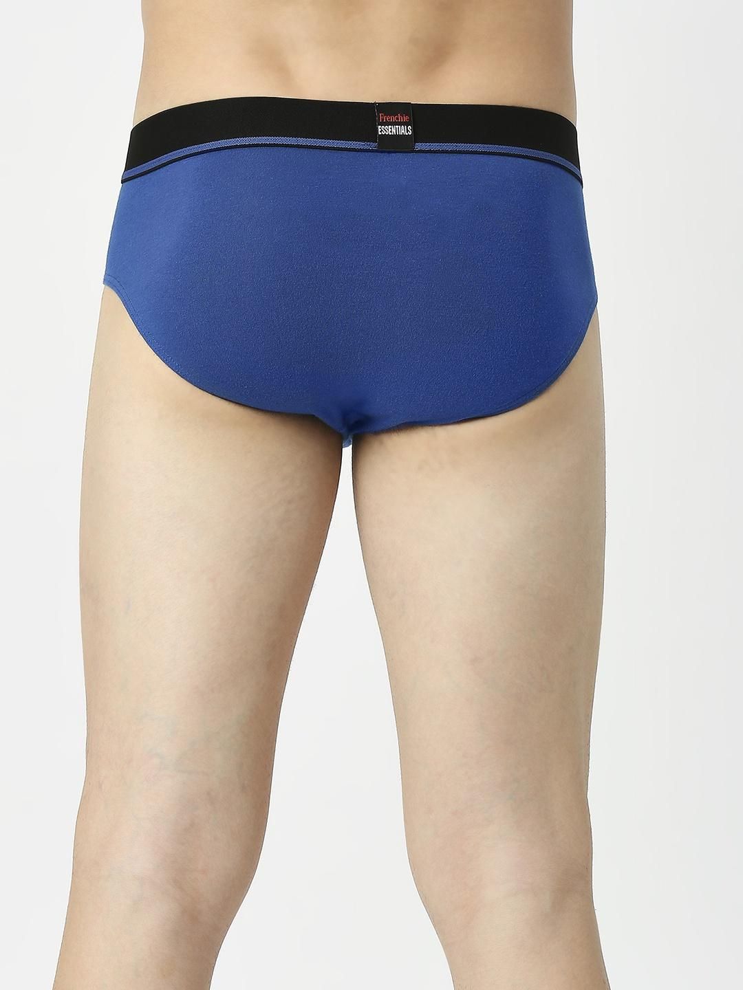 Frenchie Mens Brief Essentials | Pack of 2 | L | Grey Melange | Indigo Melange