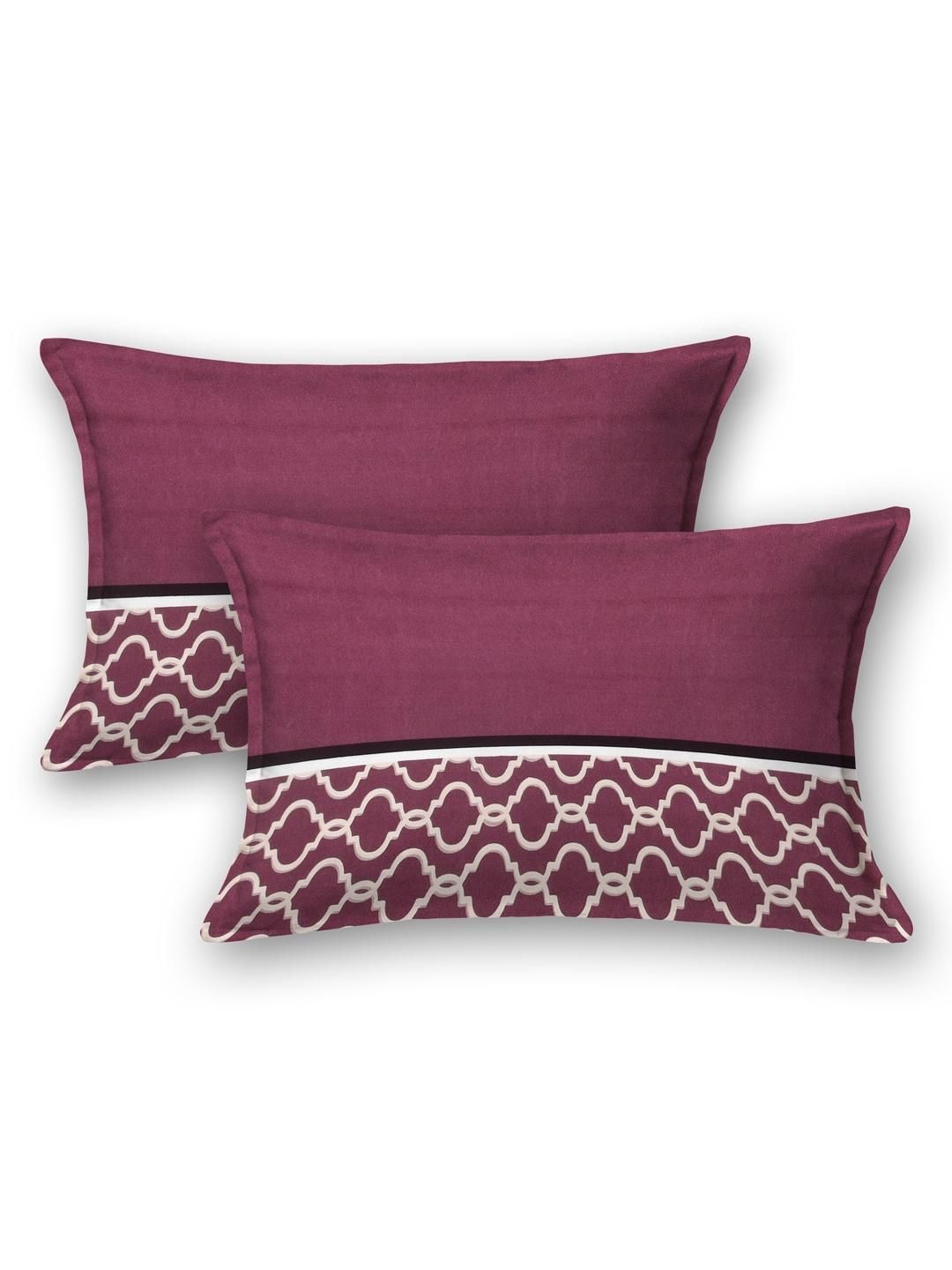 House Of Gulab 100% Cotton Double Bedsheet Abstract - Maroon