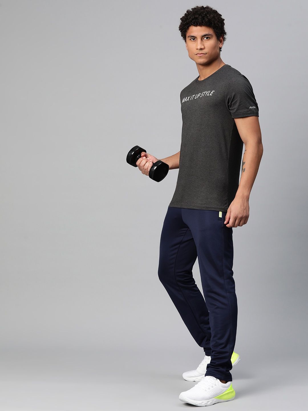 Alcis Men's Round Neck Tee | Grey - L
