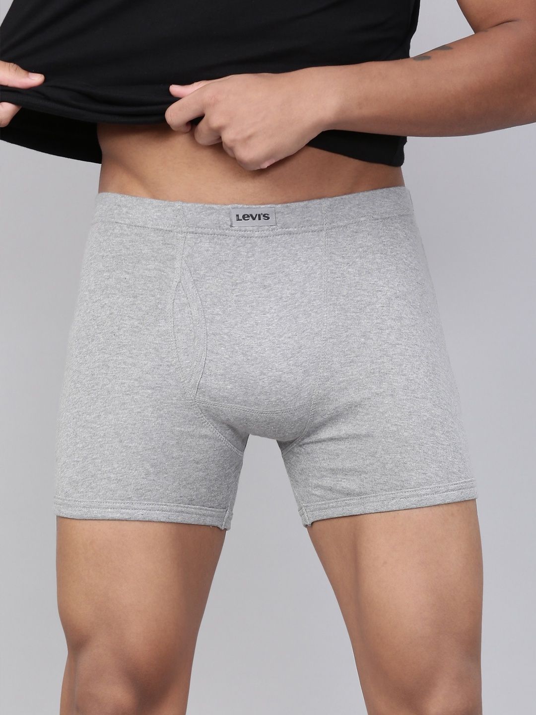 Levi's 010 Men's Boxer Brief | Set Of 2 | Light Grey Melange/Dark Grey Melange - L