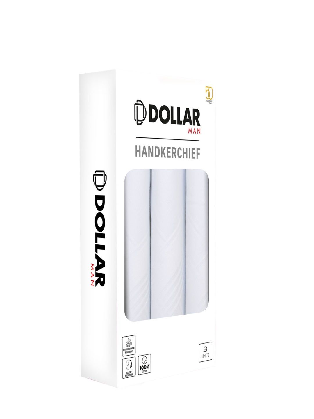 Dollar Men's Striped Cotton Handkerchief | White - Free Size