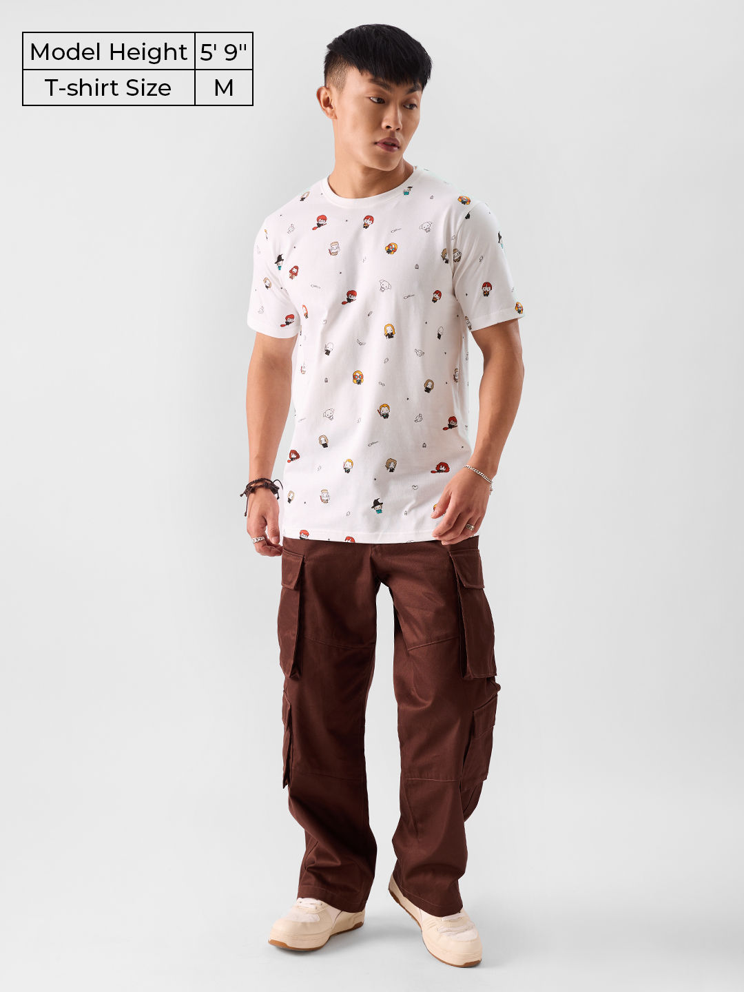 The Souled Store Men's Regular Harry Potter- Character Pattern T-Shirts | White | 2XL