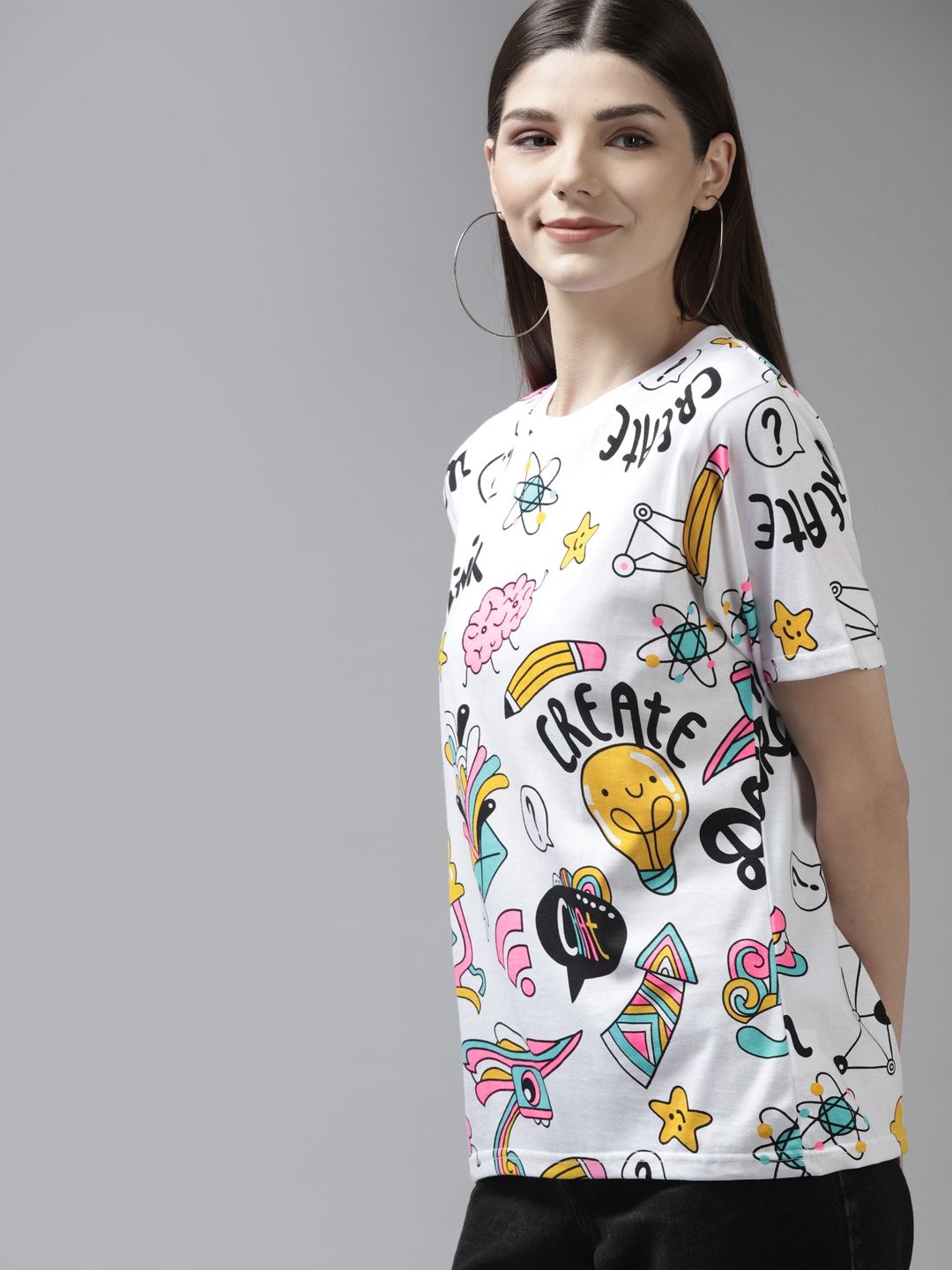 The Dry State Women's White T-shirts WTSH | 1112A | L