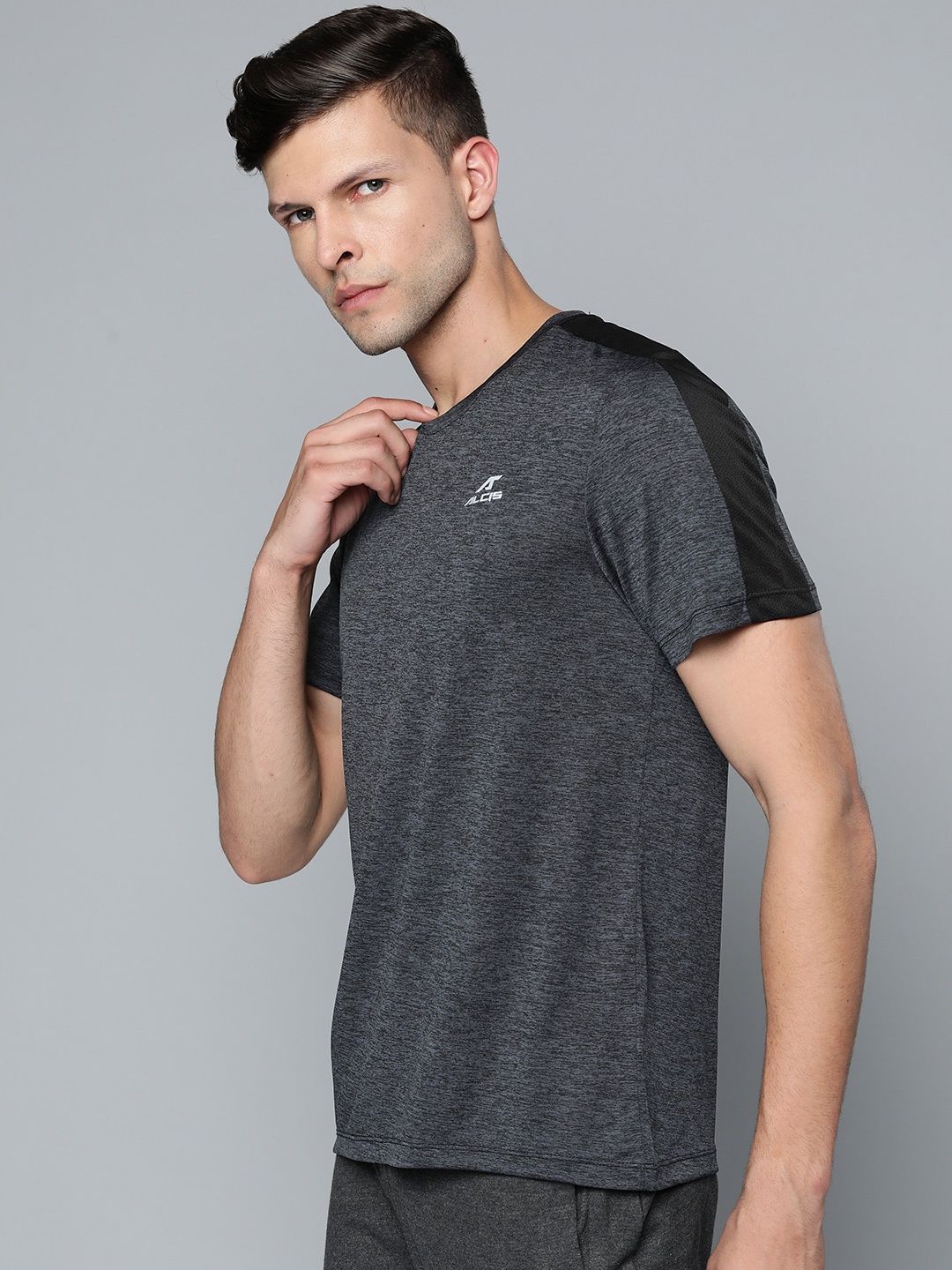Alcis Men's Round Neck Tee | Black - XL