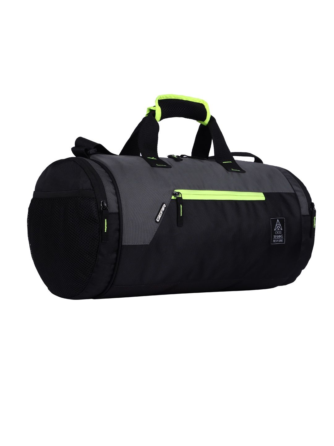 Gear Unisex Solid Polyester 22 L Top Handle Duffle Bag | Black and Grey