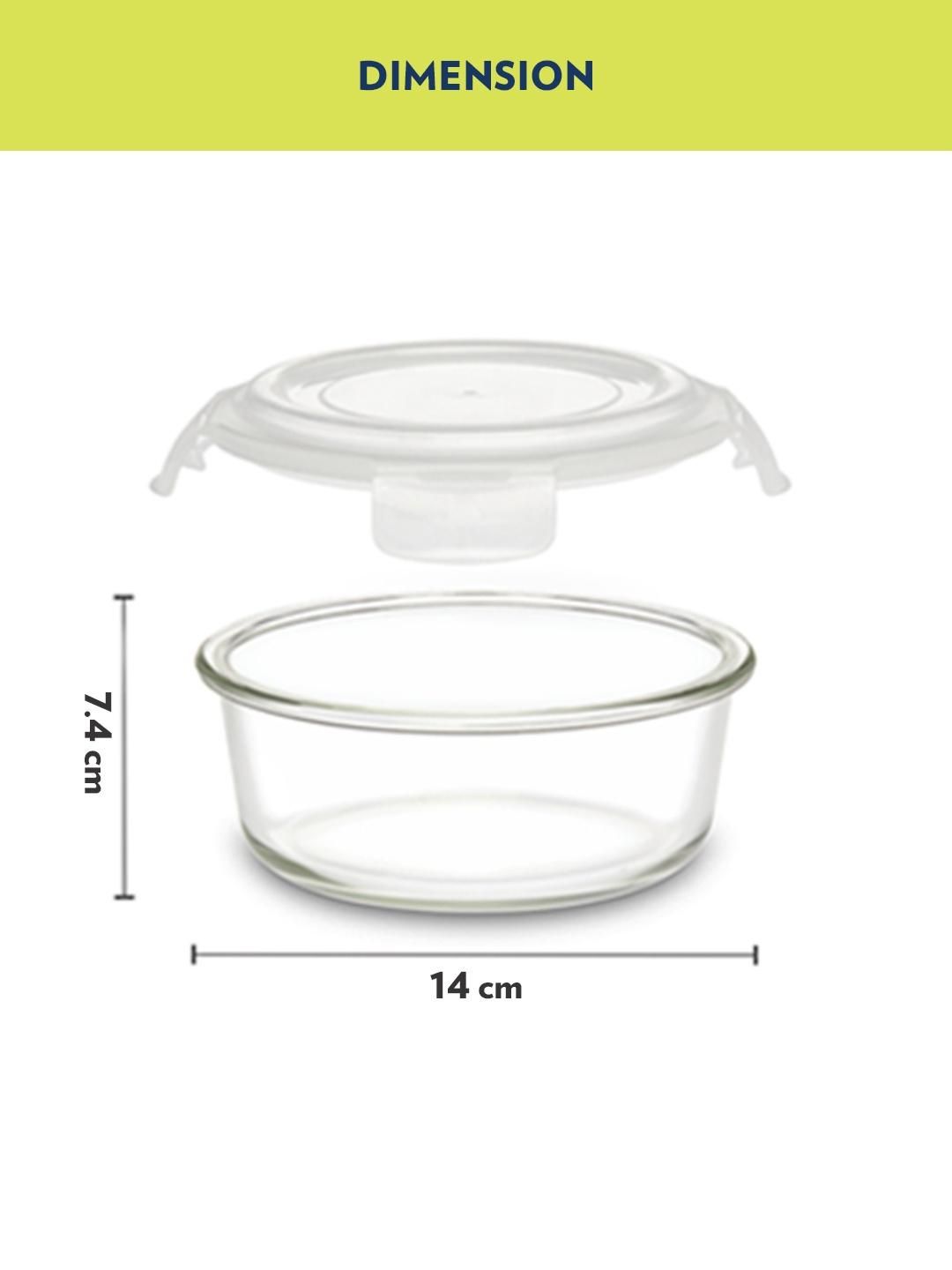 Borosil Klip-N-Store Lunch Box With Bag, Set Of 3 (400 Ml Each) Microwavable, Office Tiffin, Blue