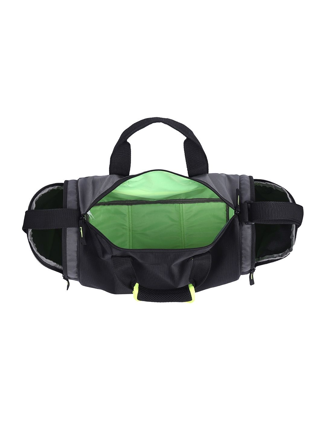 Gear Unisex Solid Polyester 22 L Top Handle Duffle Bag | Black and Grey