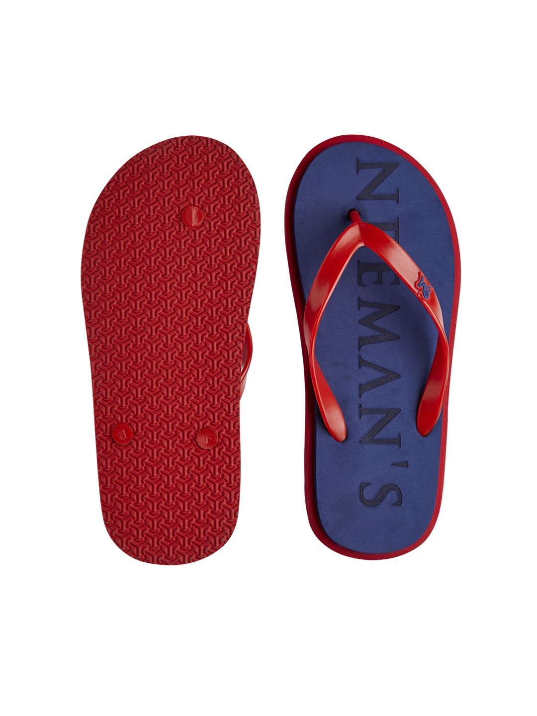 Neemans Unisex Eco Classic Slippers | Blue with Red - UK 8