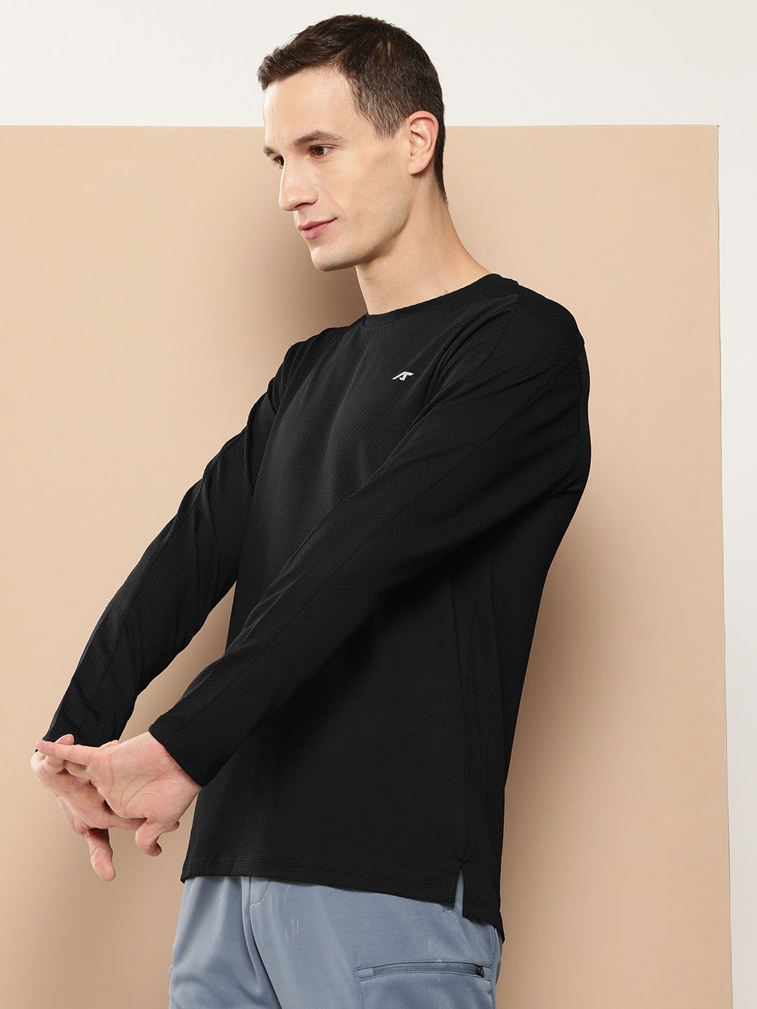 Alcis Men's Round Neck T-Shirt | Black - L