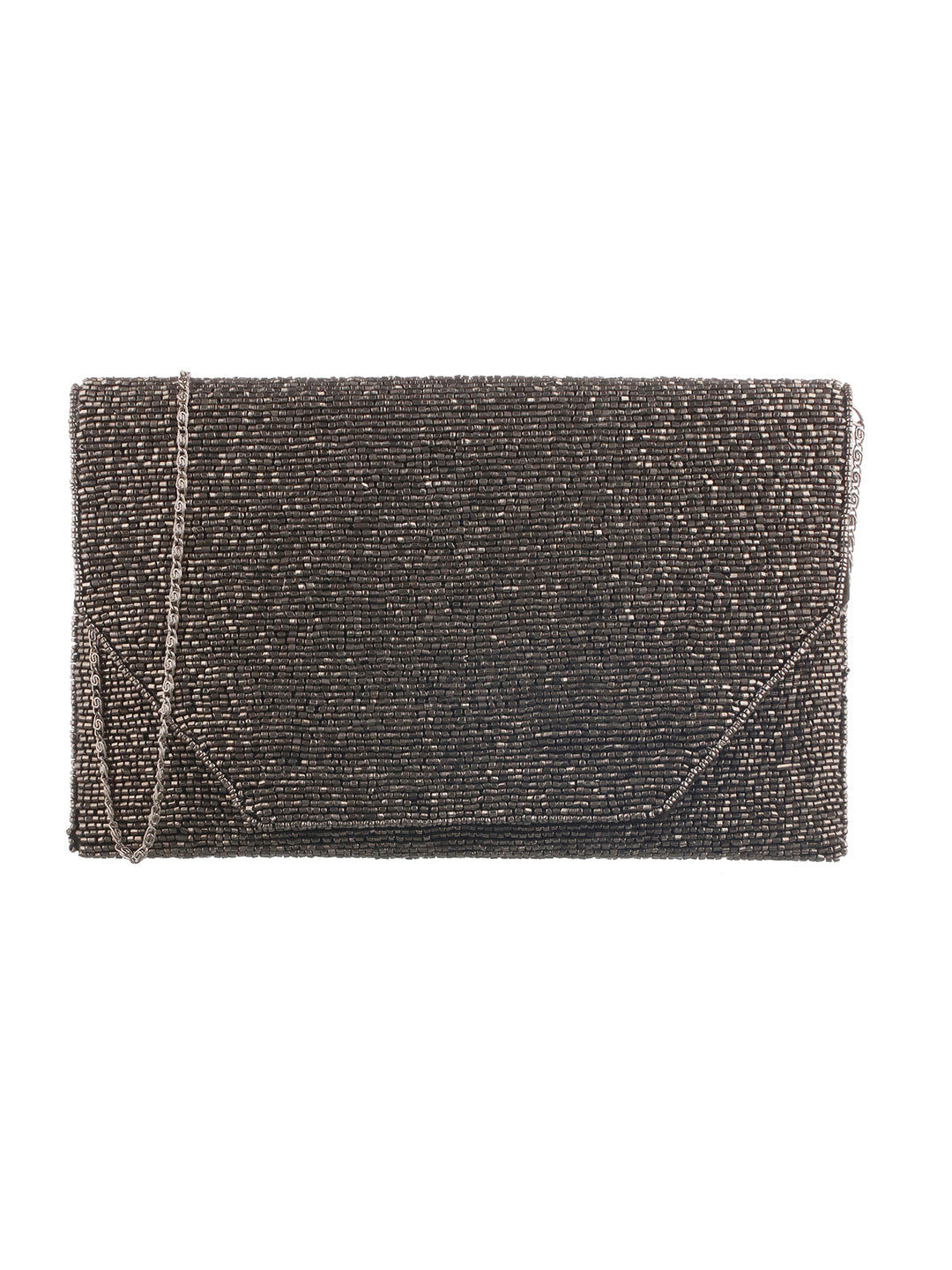 Priyaasi Women's Embellished Fabric 500 ml Sling Bag | Grey - S