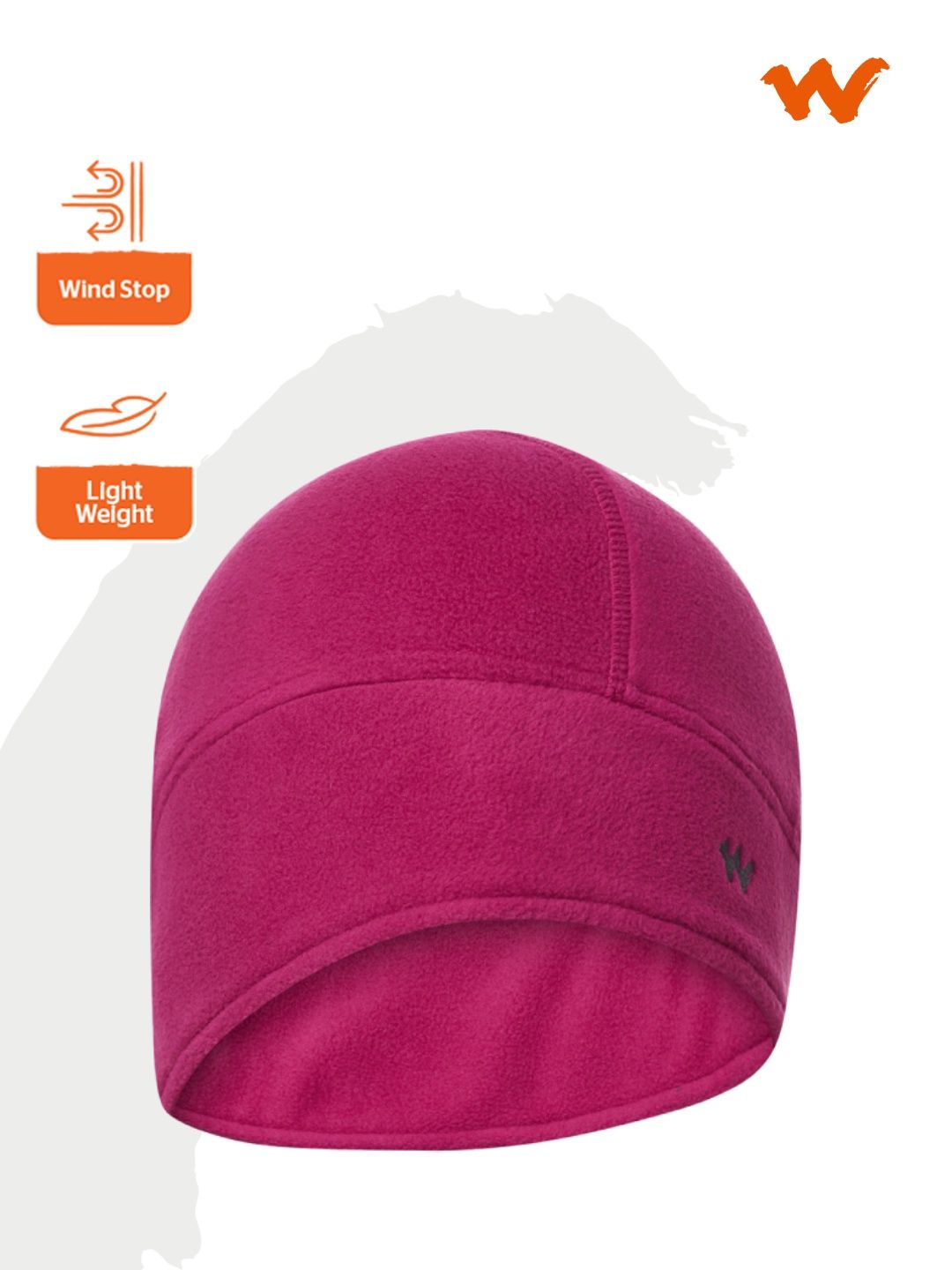 Wildcraft Unisex Solid 100% Polyester Skull Cap | Pink - Free Size