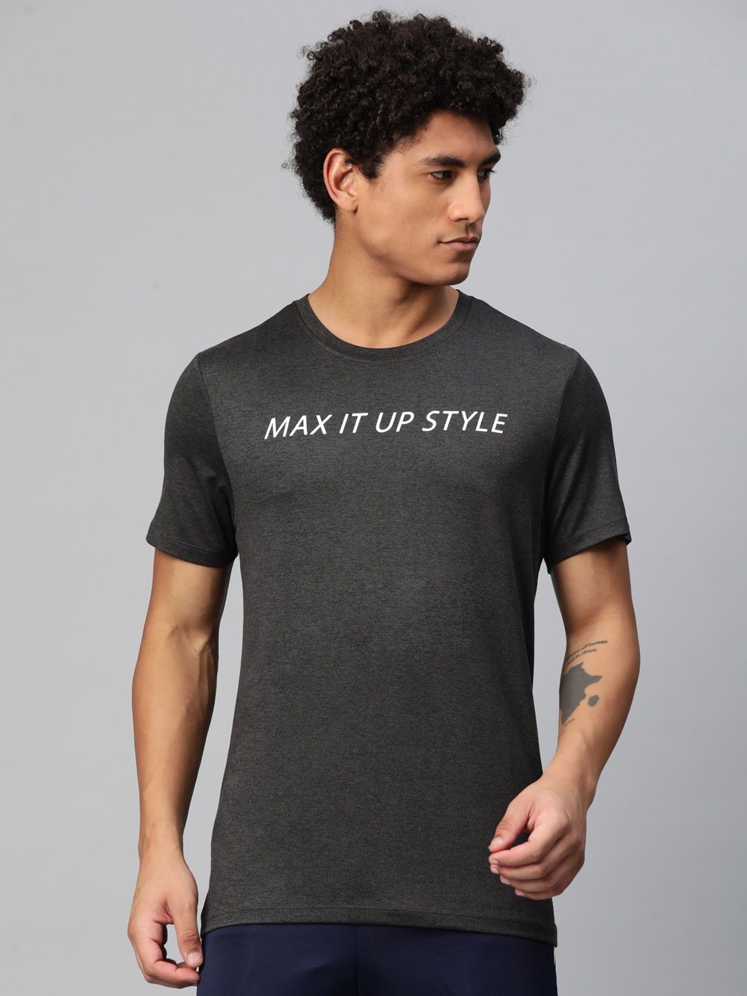 Alcis Men's Round Neck Tee | Grey - L