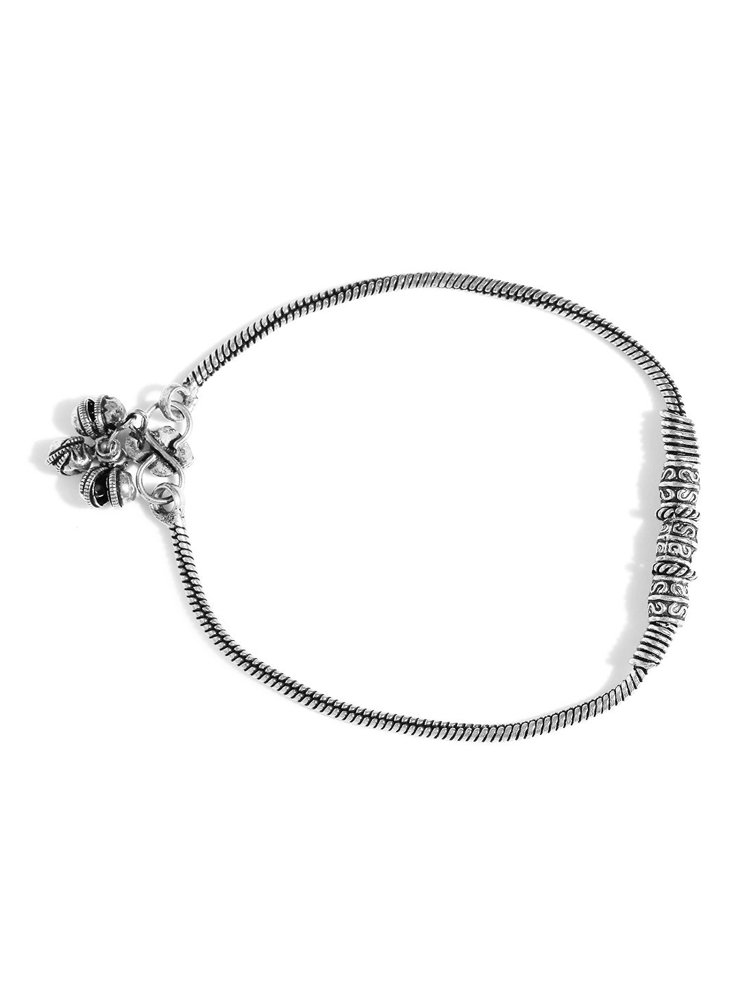 Priyaasi Set of 2 Oxidised Silver Anklets