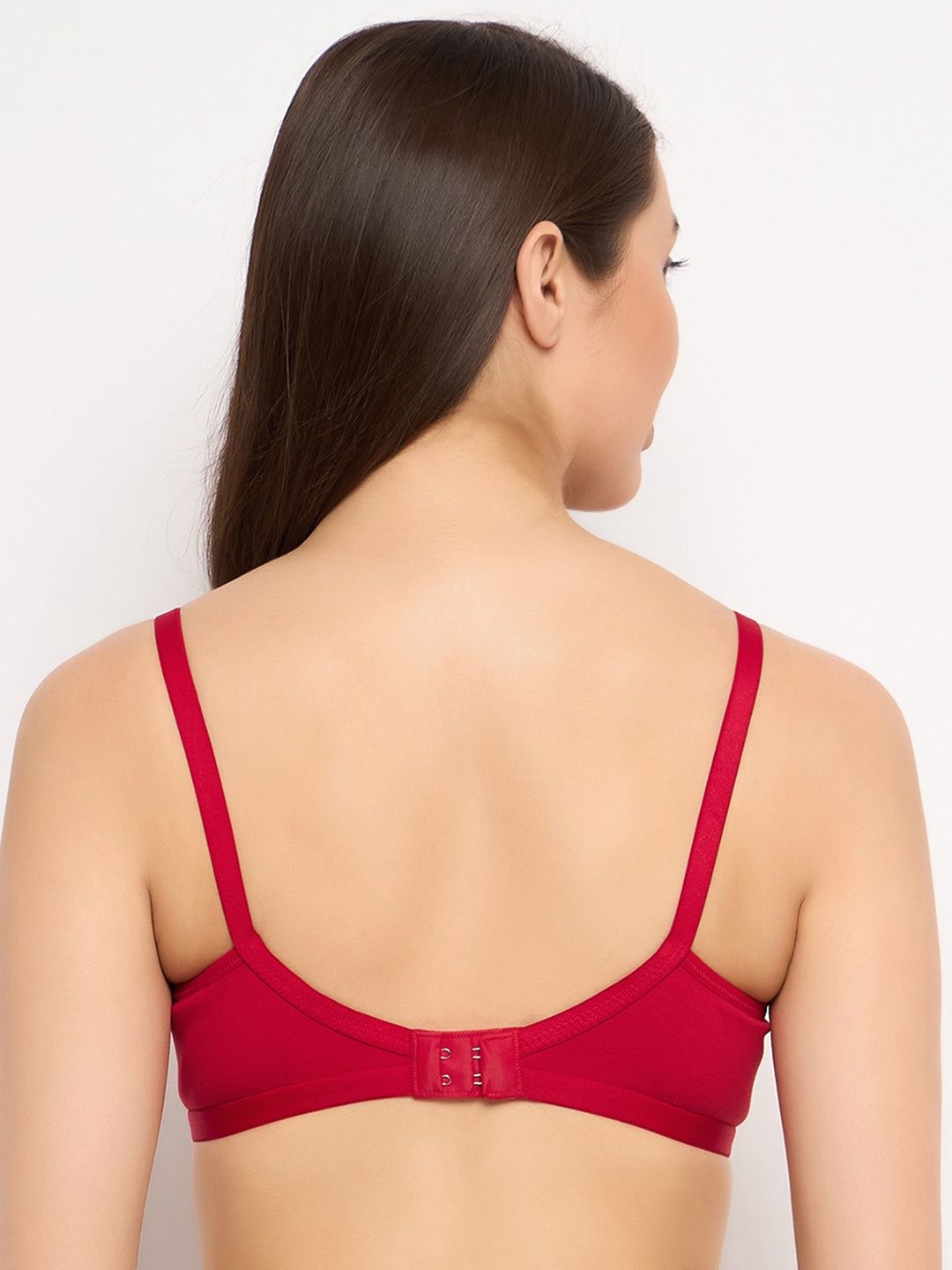 Clovia Women Non-Padded Non-Wired Full Coverage Bra - Cotton | Red and Black | 36C