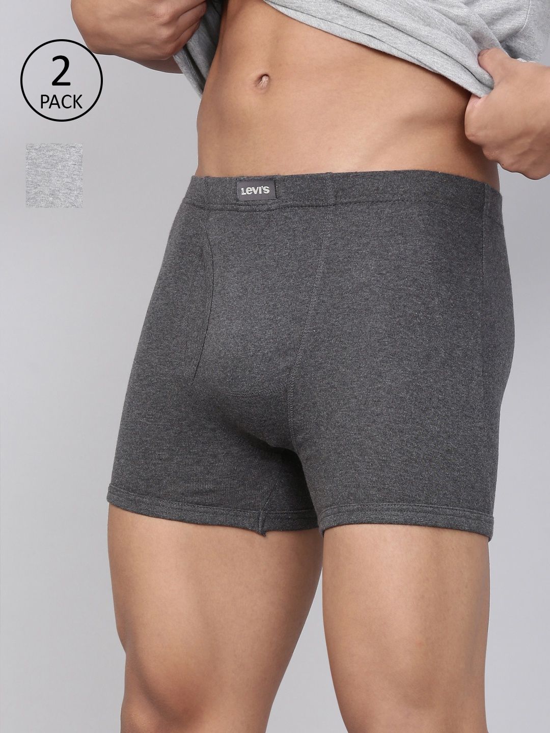 Levi's 010 Men's Boxer Brief | Set Of 2 | Light Grey Melange/Dark Grey Melange - L