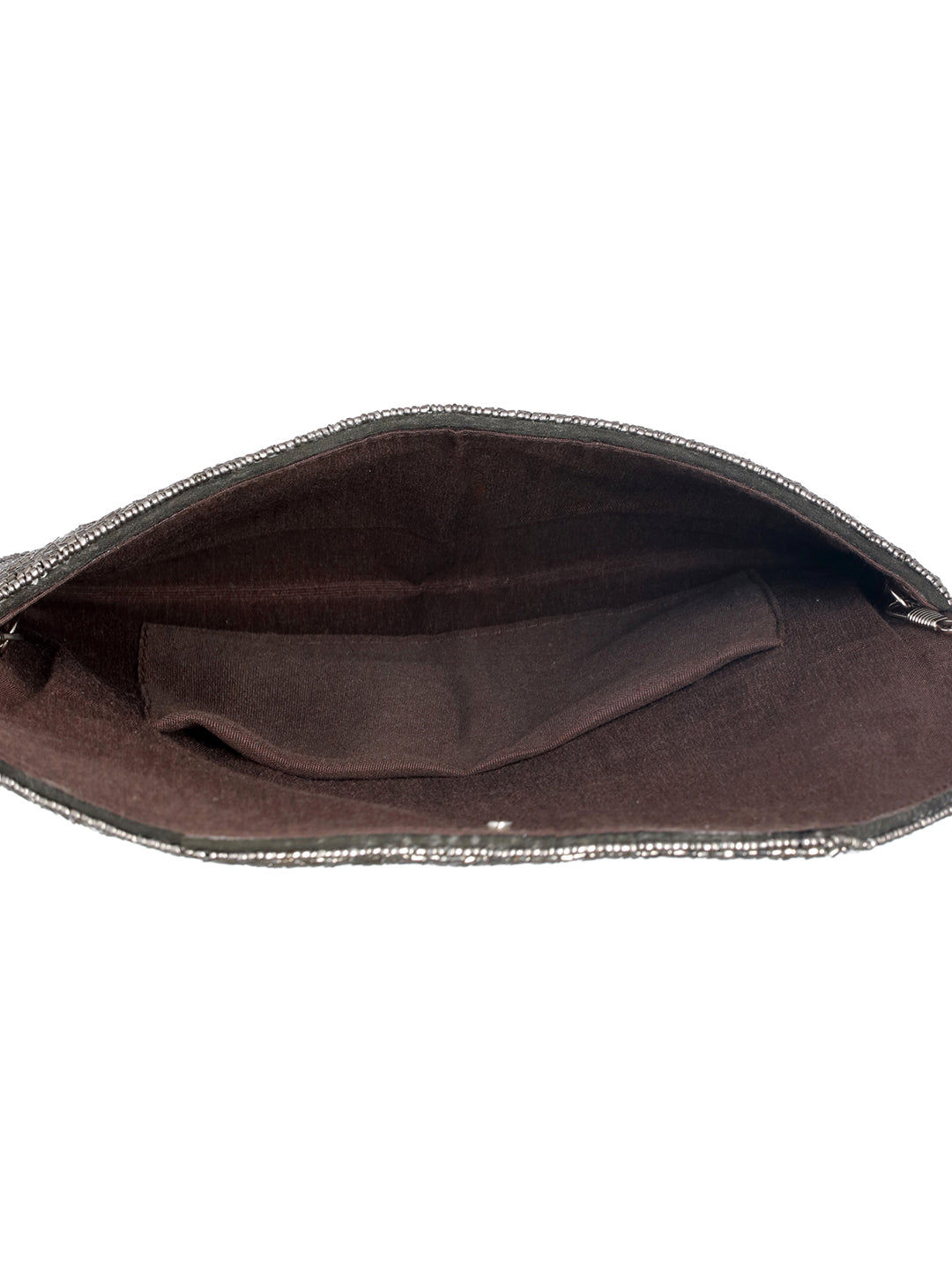 Priyaasi Women's Embellished Fabric 500 ml Sling Bag | Grey - S