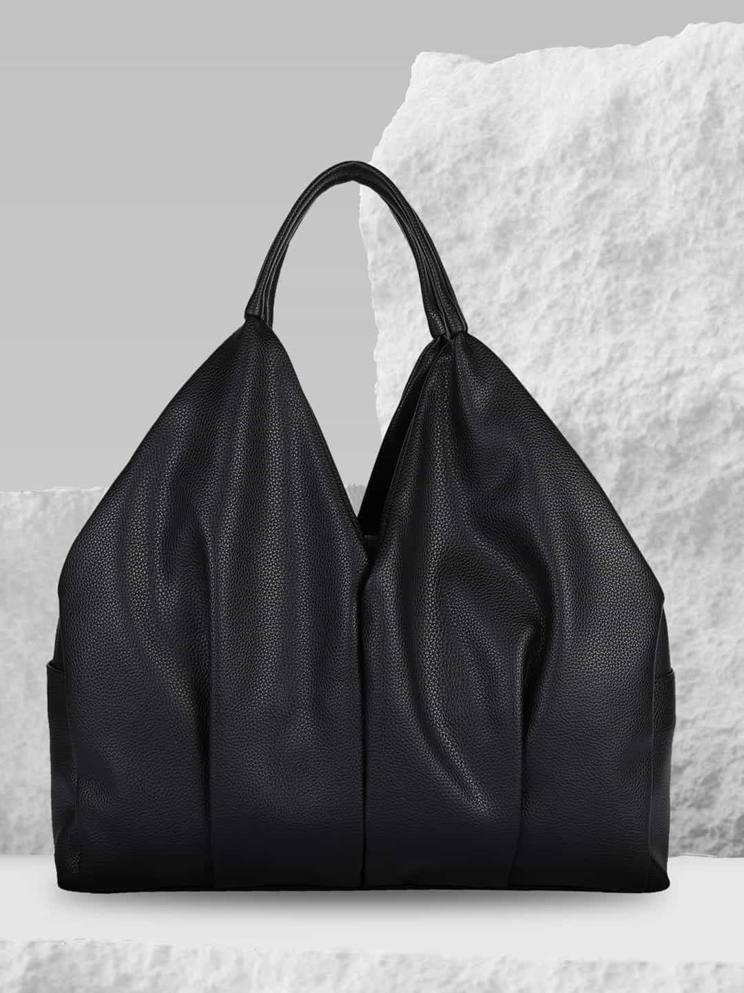 Mini Wesst Women's Textured PU 13.8 L Hobo Bag | Black - One Size