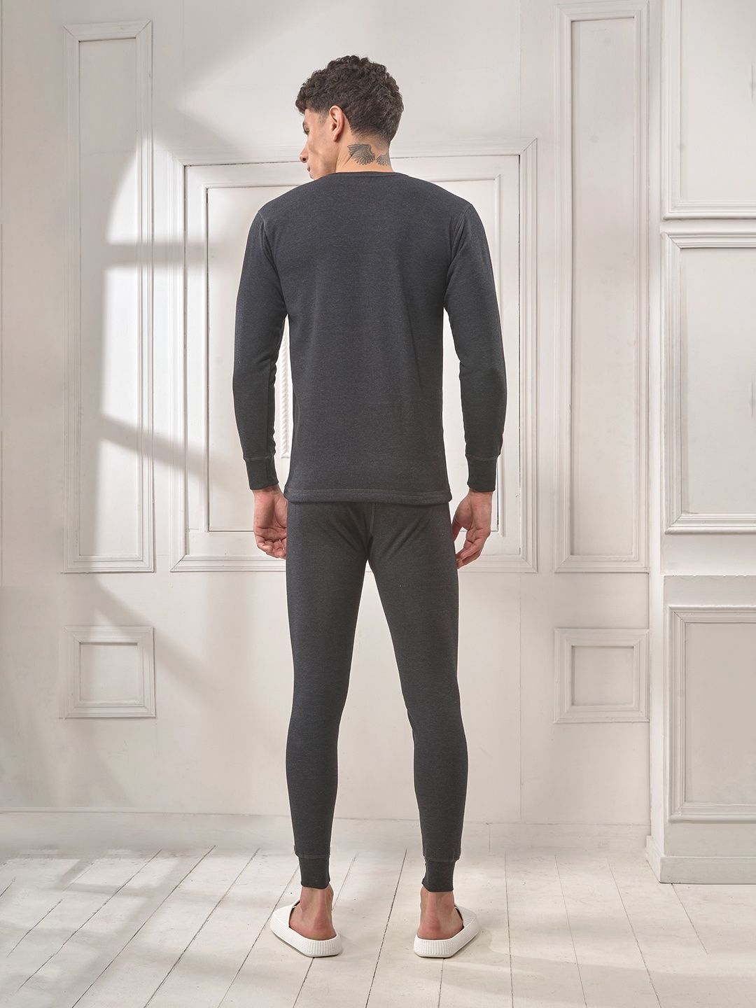 Lux Inferno Premium Thermal Top And Bottom Set For Men| Black | 90 | L