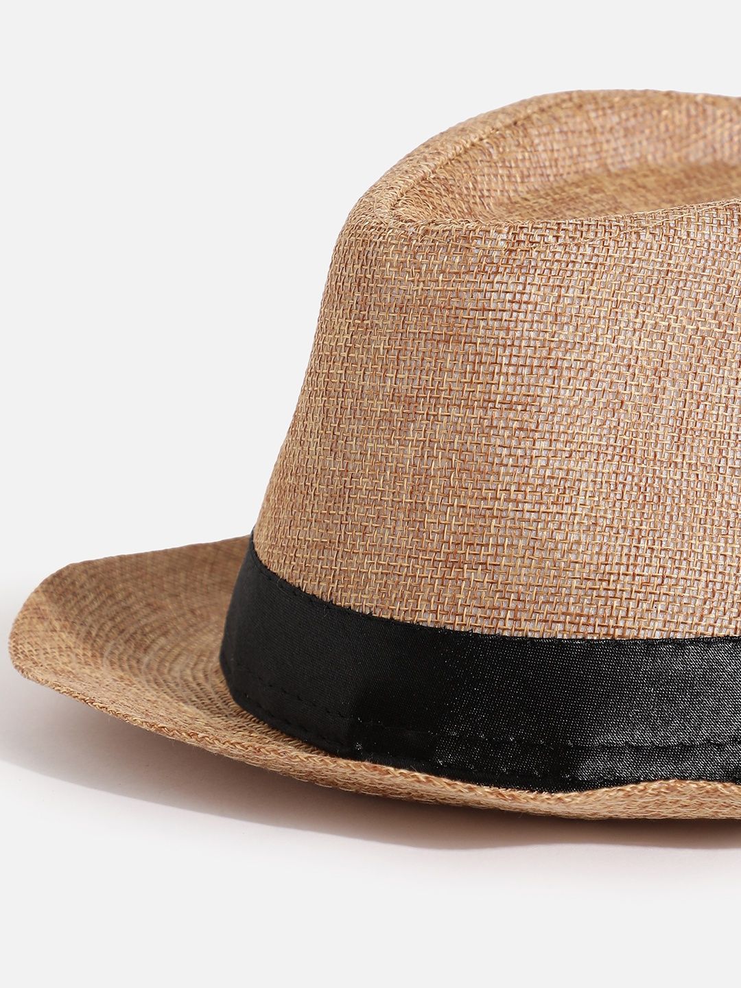 Haute Sauce Unisex Textured Polyester Fedora Hat | Beige - One Size