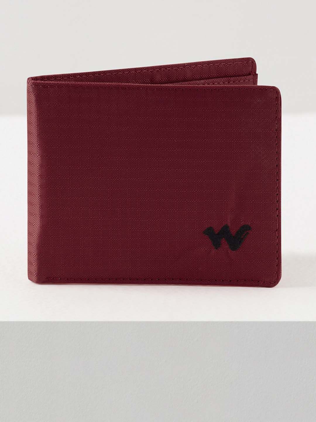 Wildcraft Unisex Solid Faux Leather Bi-Fold Wallet | Red - Free Size