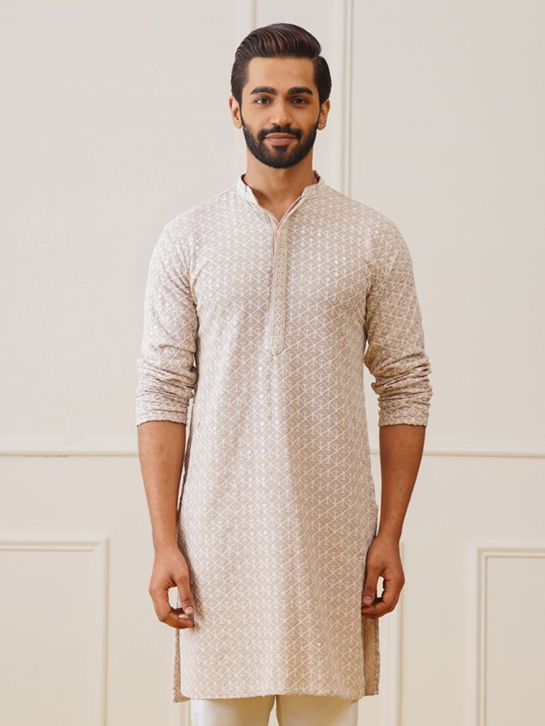 Jompers Men's Kurta | Ko 5005 | Beige - M