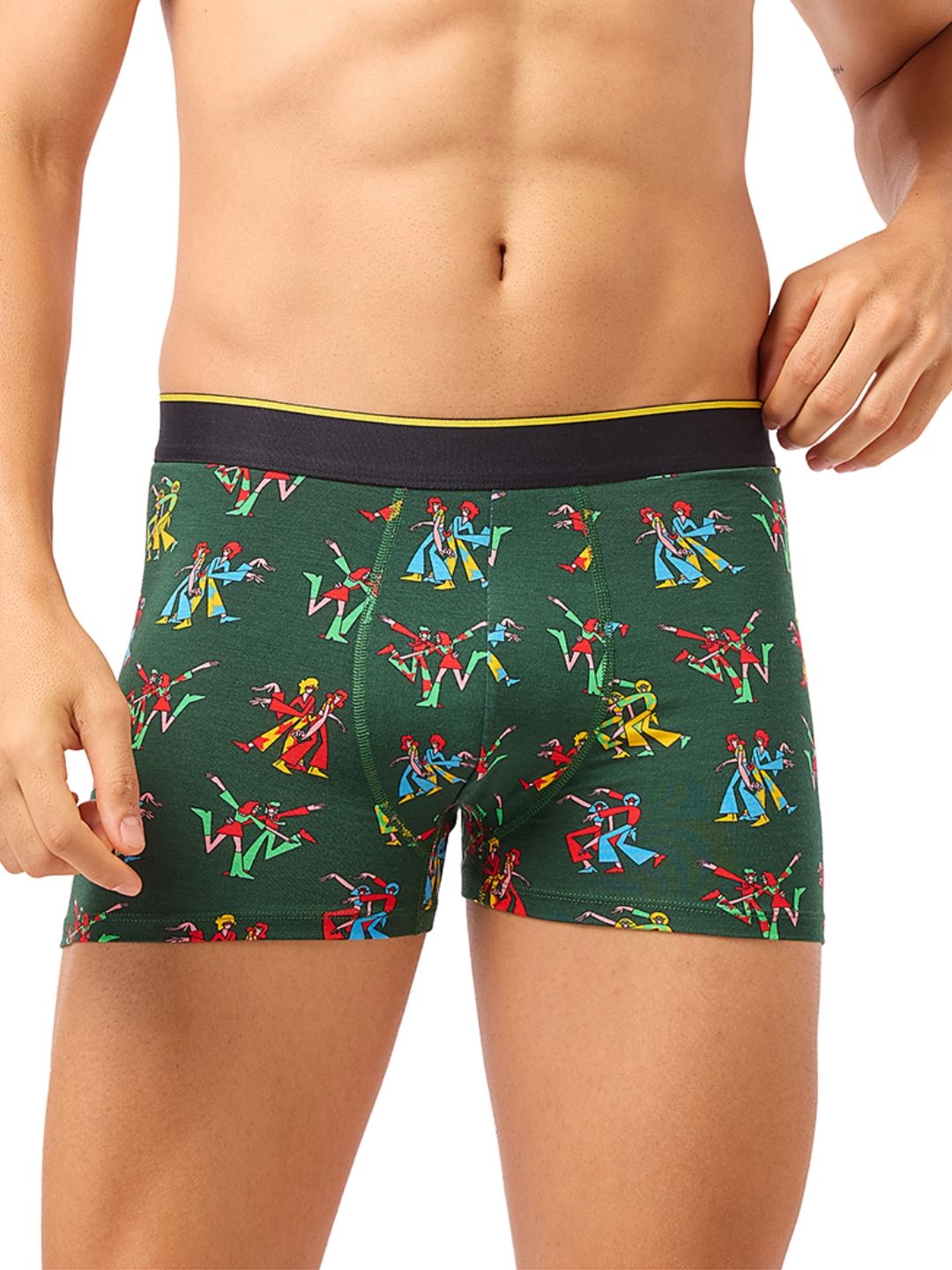 Bummer Men's Micro Modal Trunks | No Roll Waistband | Print - L