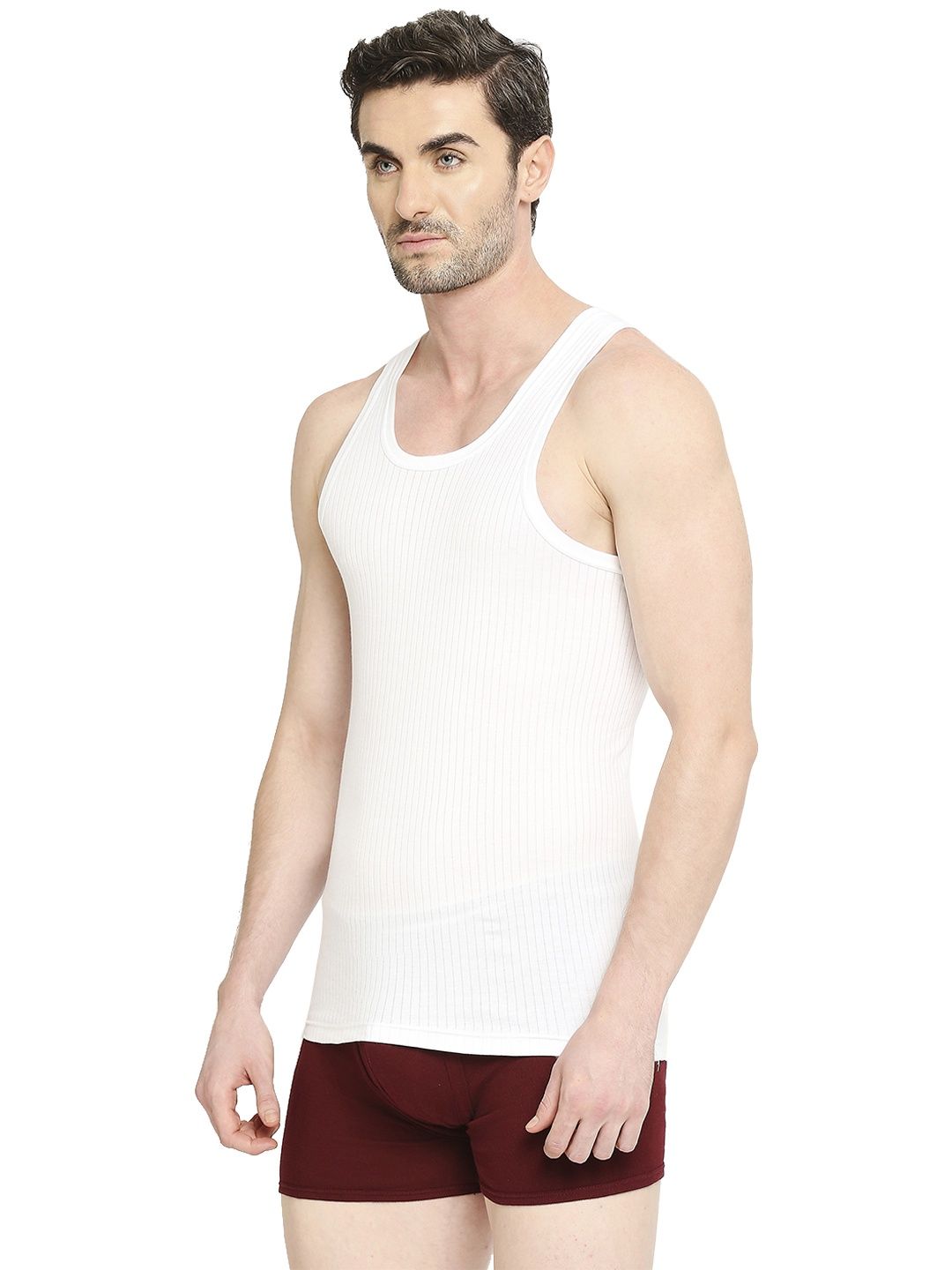 Vip Array Men's White Vest | Pack of 2 | 95 cm