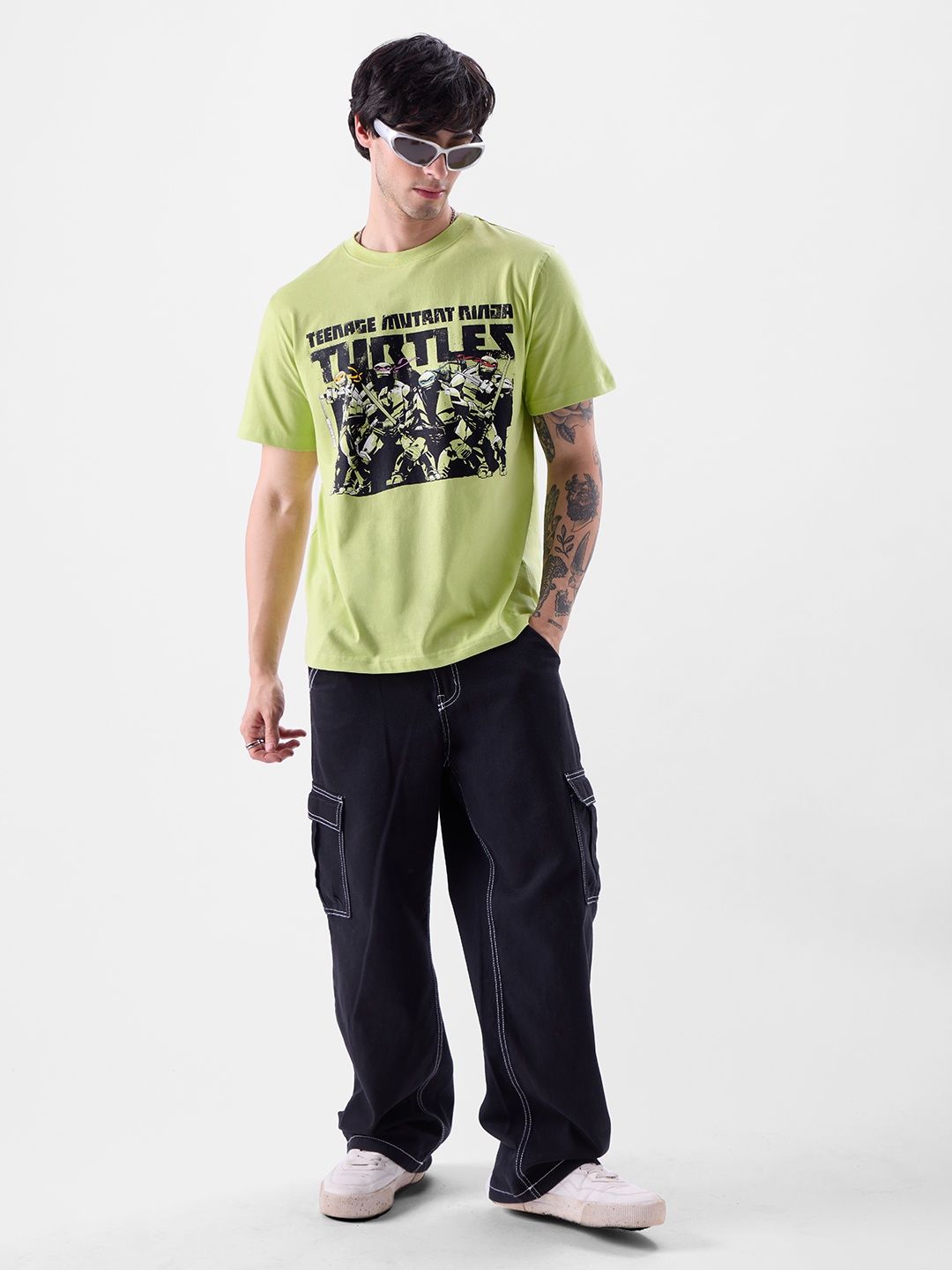 The Souled Store Men's Regular Tmnt- The Squad T-Shirts | Green | 2XL