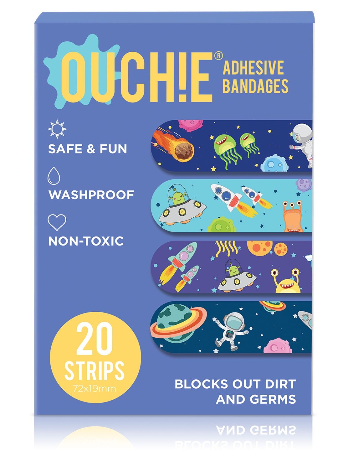 Ouchie Non-Toxic Printed Bandages Double Combo - Space Jam & Jungle Fever