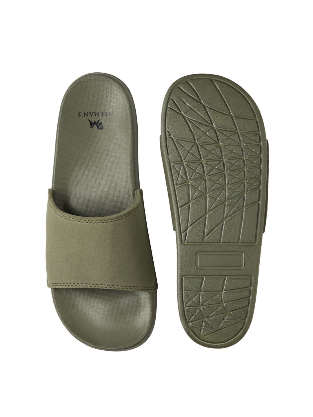 Neemans Unisex Eco Slides - Olive Green | UK 7