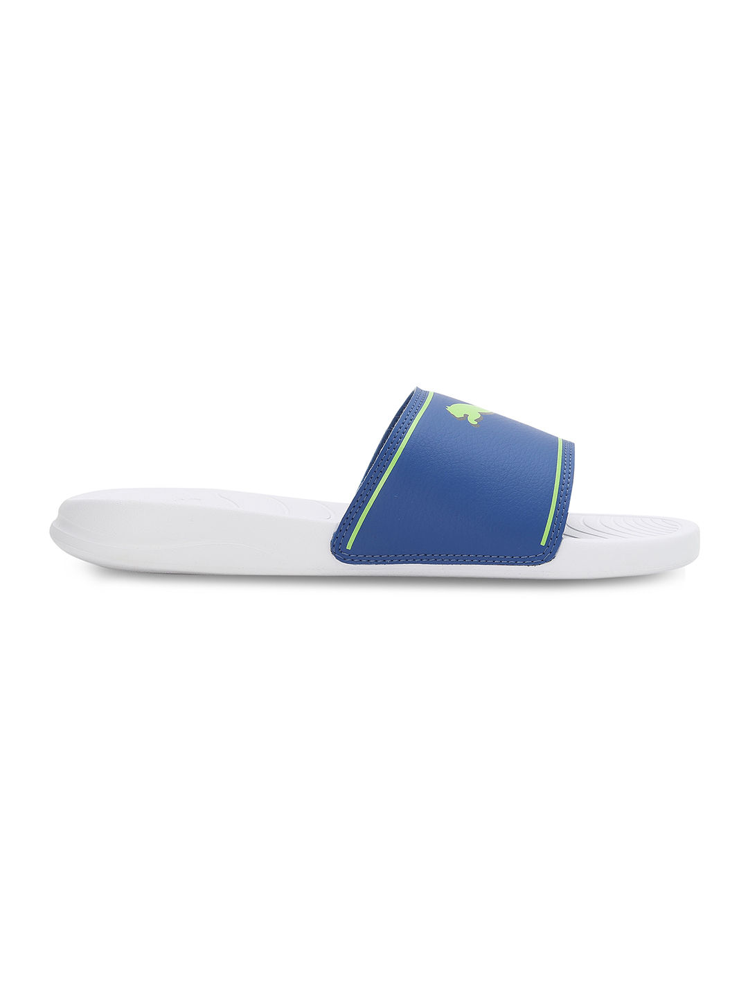 Puma Marine Unisex Slides | White-New Navy-Fizzy Apple | Size - UK 8