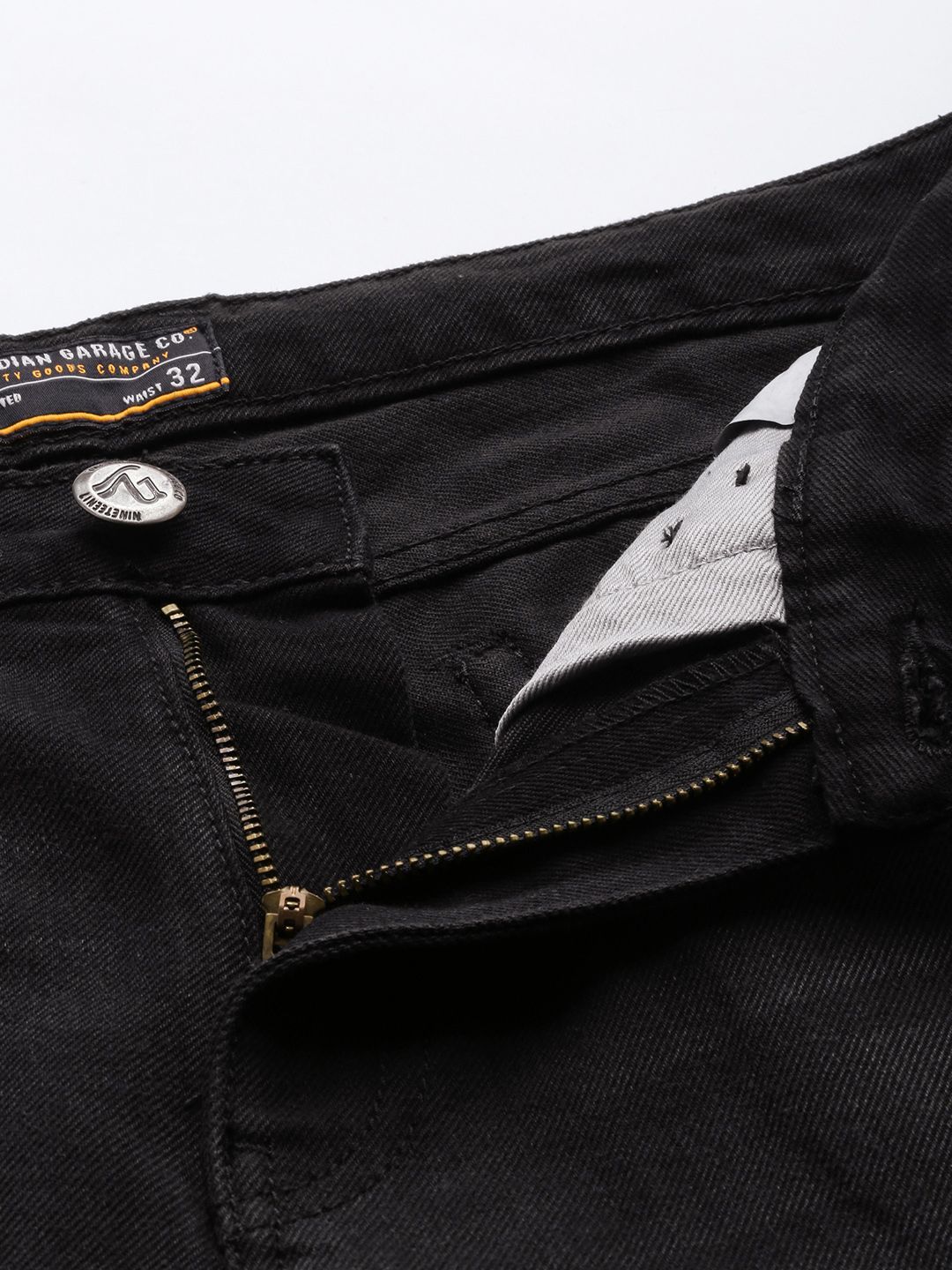 The Indian Garage Co Men's G-131 Dad Fit Solid Casual Jeans | Charcoal Grey | 36