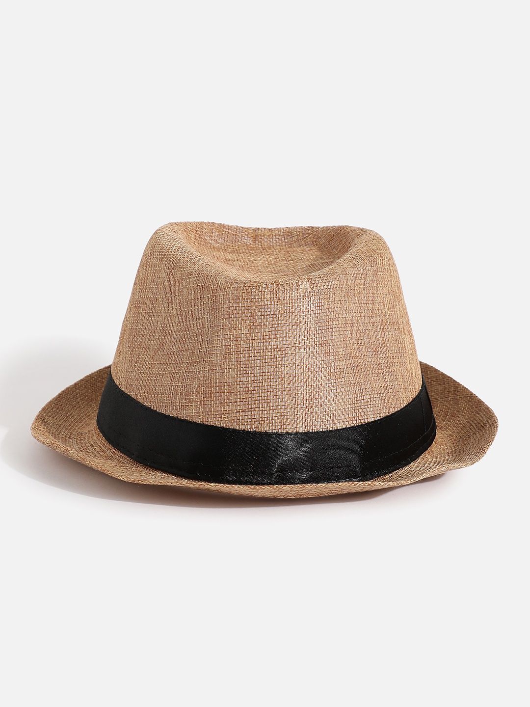 Haute Sauce Unisex Textured Polyester Fedora Hat | Beige - One Size