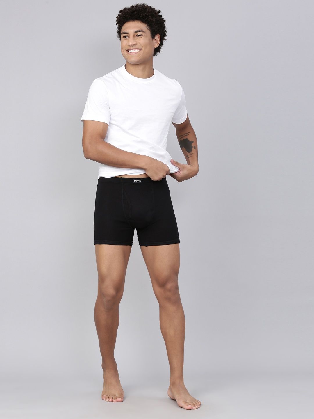Levi's 010 Men's Comfort Boxer Brief | Contoured Double Pouch | Black | M