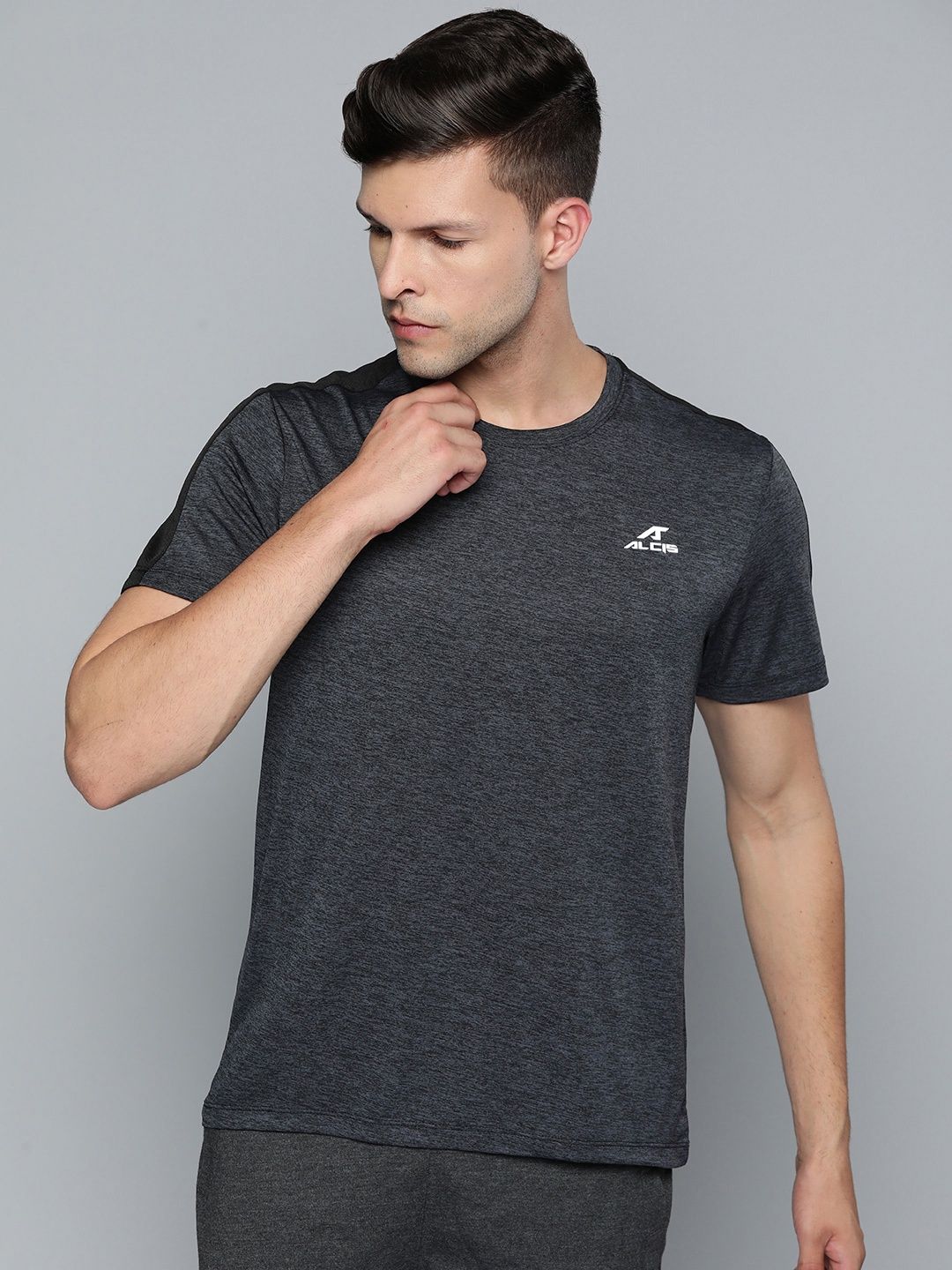 Alcis Men's Round Neck Tee | Black - XL