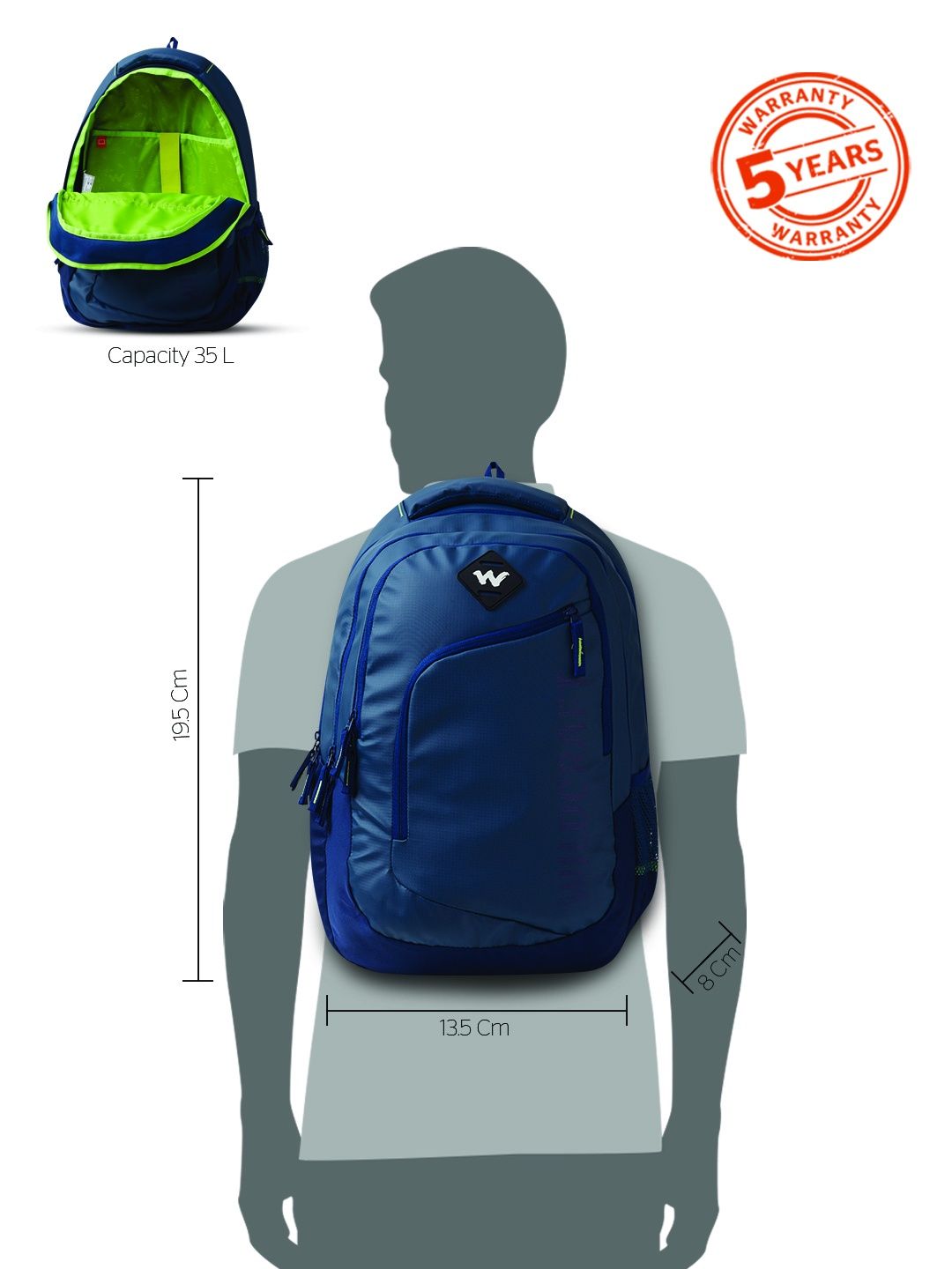 Wildcraft Unisex PU 40 L Backpack | Navy