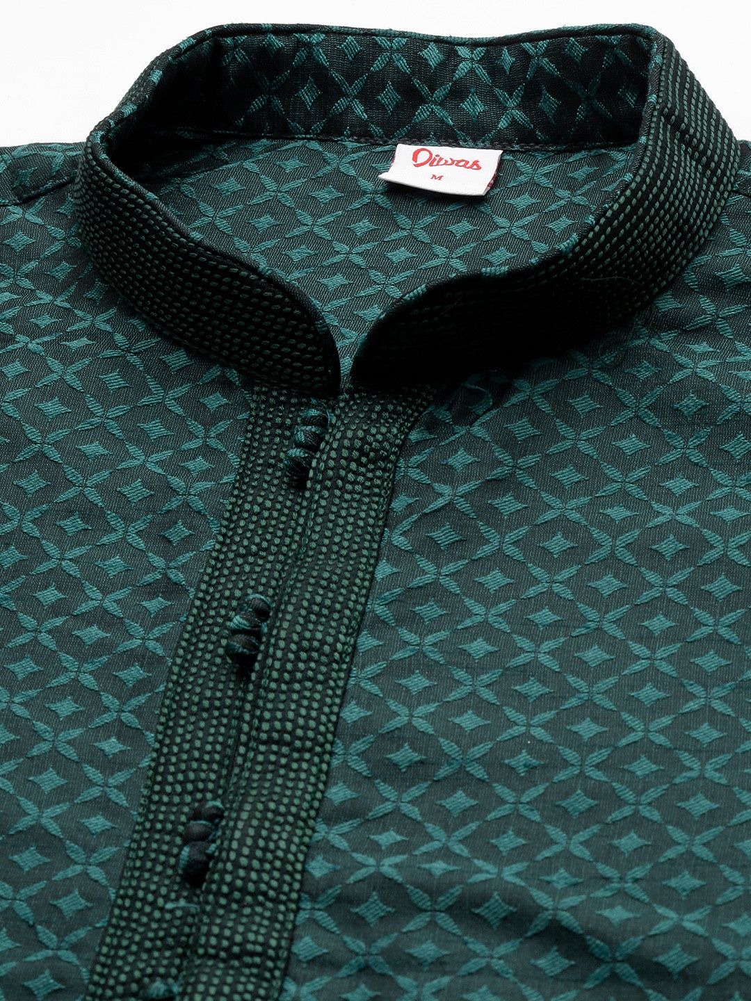 Diwas By Manyavar Green Art Silk Self Design Kurta Set | XXL