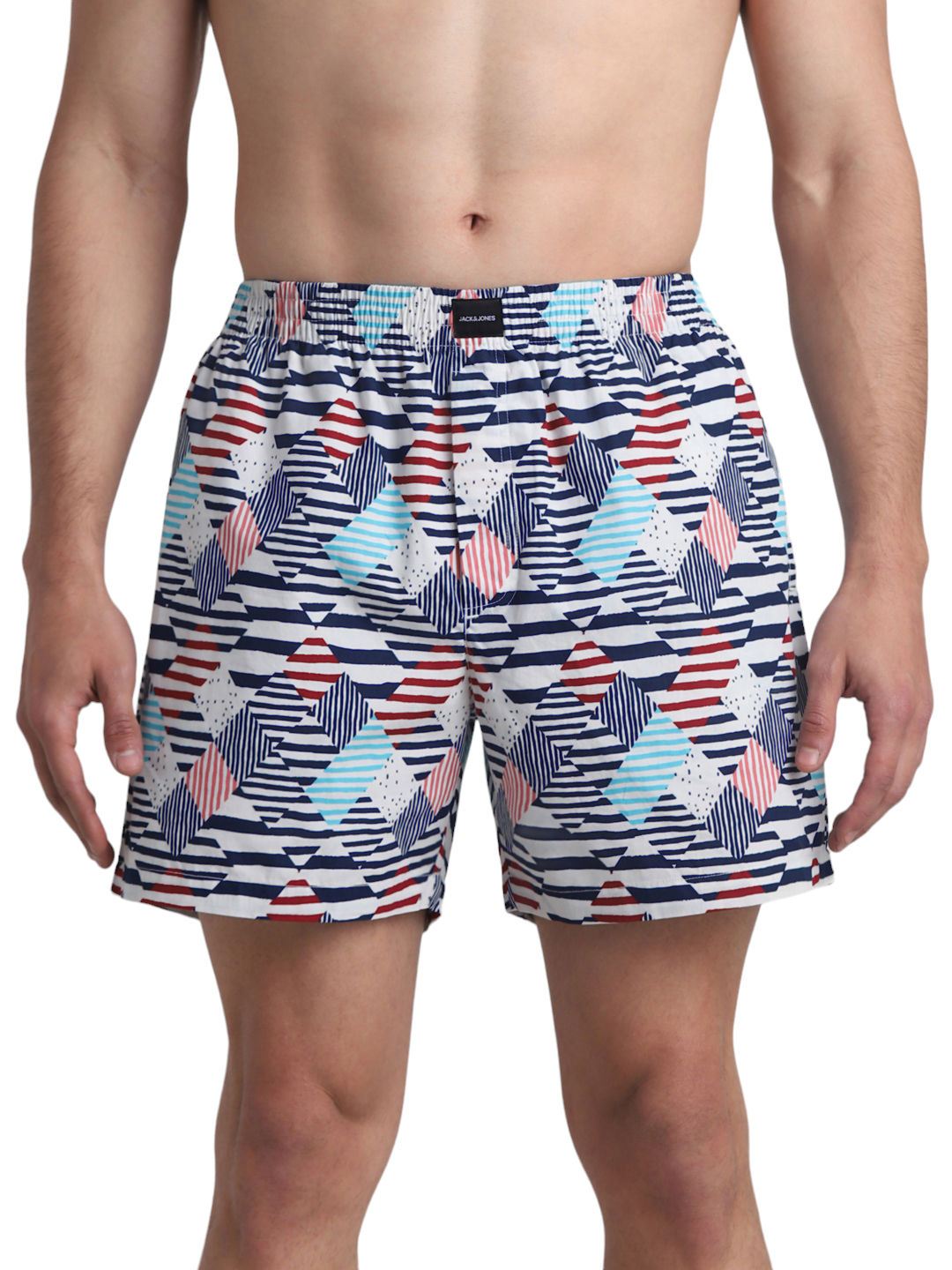 JACK & JONES Men's Argile Stripe Boxer | Cloud Dancer - XL