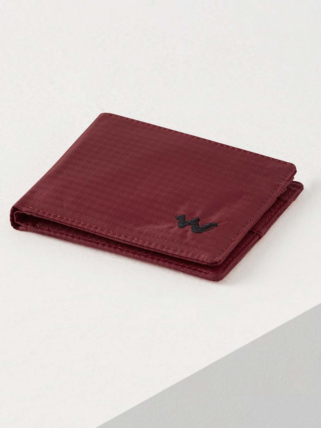 Wildcraft Unisex Solid Faux Leather Bi-Fold Wallet | Red - Free Size