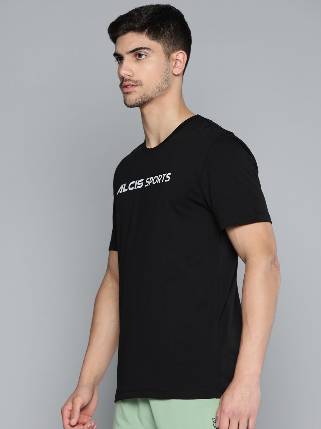 Alcis Men's Round Neck T-shirt | Black - M