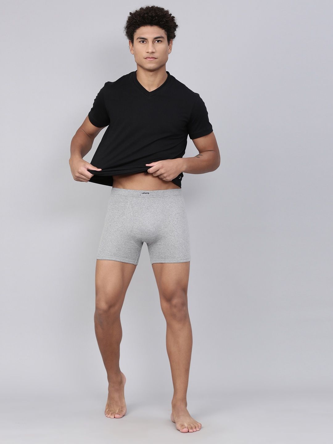 Levi's 010 Men's Boxer Brief | Set Of 2 | Light Grey Melange/Dark Grey Melange - L
