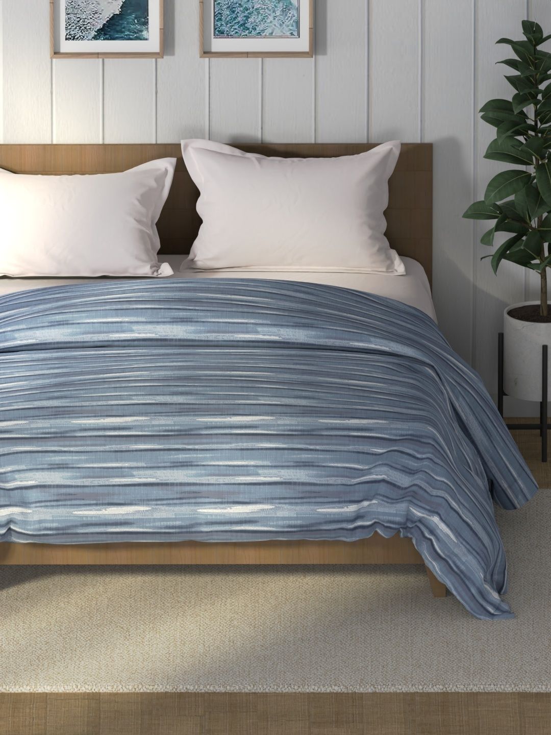 Nautica Super Soft 100% Cotton Comforter 1pc Double Size Abstract Indigo | Raymarine)