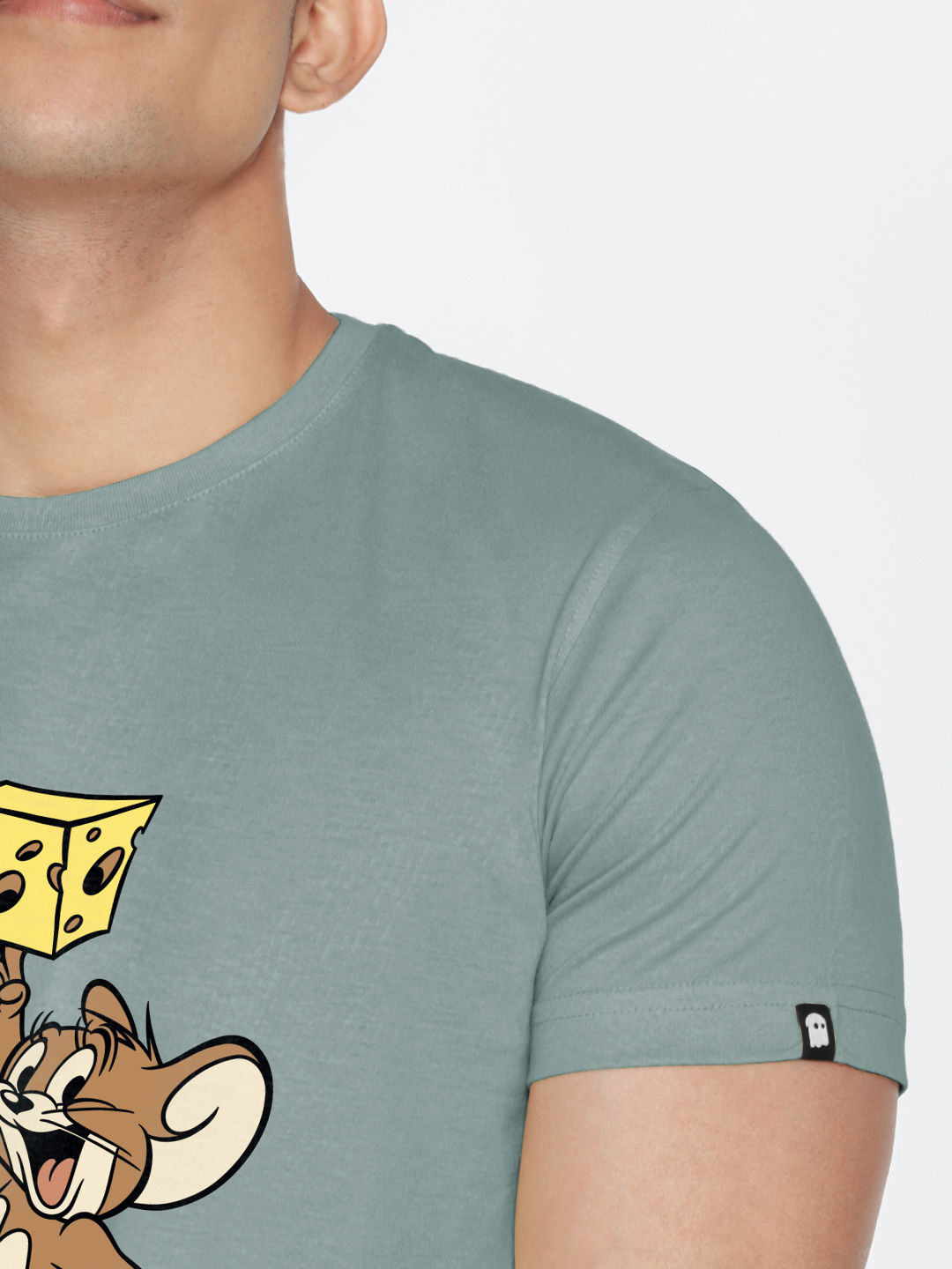 The Souled Store Men's Regular Tom And Jerry- Cheese The Day T-Shirts | Grey | L