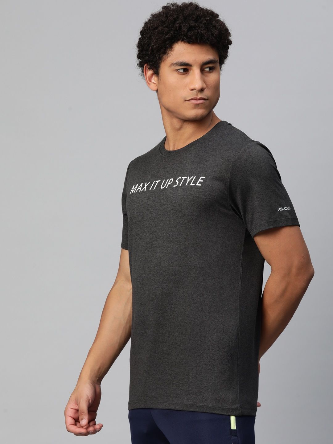 Alcis Men's Round Neck Tee | Grey - L
